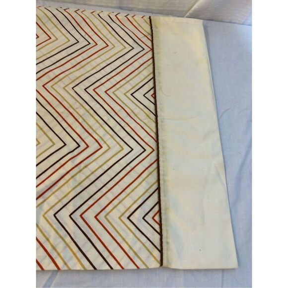 2 State Pride King pillowcase stripes retro 70's cream/red/brown 39x19" (minor d - Picture 2 of 5